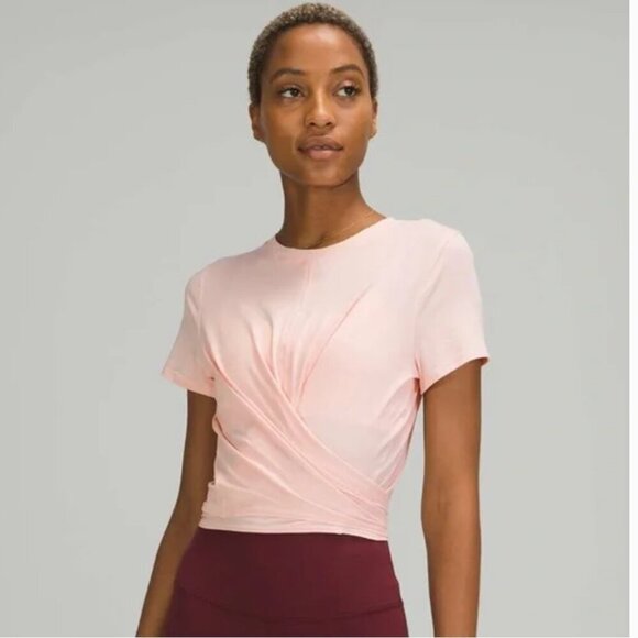 Lululemon Time To Restore Short Sleeve Shirt Pink Mist size 6 - Picture 1 of 7